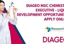 DIAGEO MSc Chemistry Executive