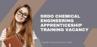 DRDO Chemical Engineering Apprenticeship Training Vacancy