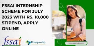 FSSAI Internship 2023 July Chemistry