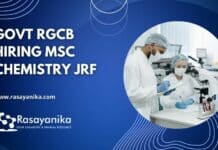 Govt RGCB Hiring MSc Chemistry JRF - Applications Invited