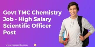 Govt TMC Chemistry Job - High Salary Scientific Officer Post