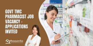 Govt TMC Pharmacist Job Vacancy - Applications invited