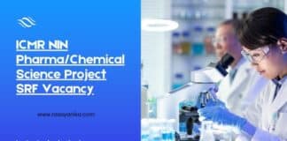 ICMR NIN Pharma/Chemical Science Project SRF Vacancy