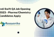 Indi Swift QA Job Opening 2023 - Pharma/Chemistry Candidates Apply