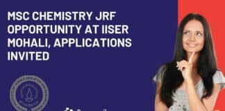 MSc Chemistry JRF IISER