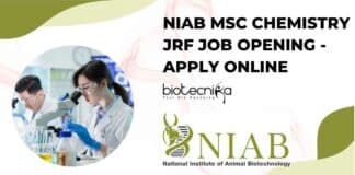 NIAB MSc Chemistry JRF