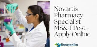 Novartis Pharmacy Specialist MS&T Post - Apply Online
