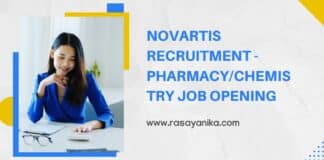 Novartis Recruitment - Pharmacy/Chemistry Job Opening