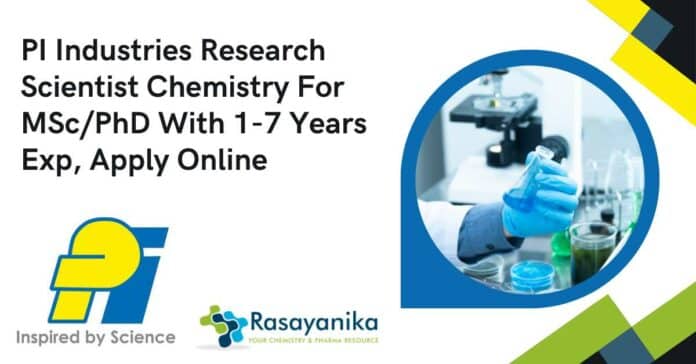 PI Industries Research Scientist