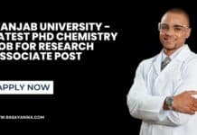 Panjab University - Latest PhD Chemistry Job For Research Associate Post