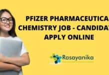 Pfizer Pharmaceutical Chemistry Job - Candidates Apply Online