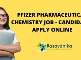 Pfizer Pharmaceutical Chemistry Job - Candidates Apply Online