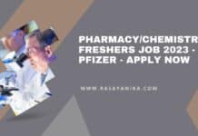 Pharmacy/Chemistry Freshers Job 2023 - Pfizer - Apply Now