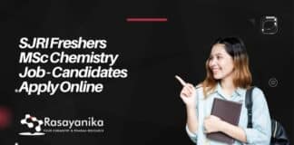SJRI Freshers MSc Chemistry Job - Candidates Apply Online