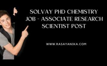 Solvay PhD Chemistry Job – Associate Research Scientist Post Solvay PhD Chemistry Job - Associate Research Scientist Post
