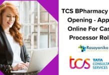 TCS BPharmacy Job Opening