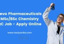 Teva Pharmaceuticals MSc/BSc Chemistry QC Job - Apply Online