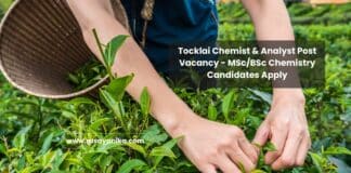 Tocklai Chemist & Analyst Post Vacancy - MSc/BSc Chemistry Candidates Apply
