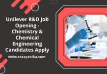 Unilever R&D Job Opening - Chemistry & Chemical Engineering Candidates Apply