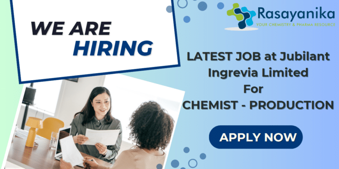 Bsc Chemistry Job at Jubilant life science limited