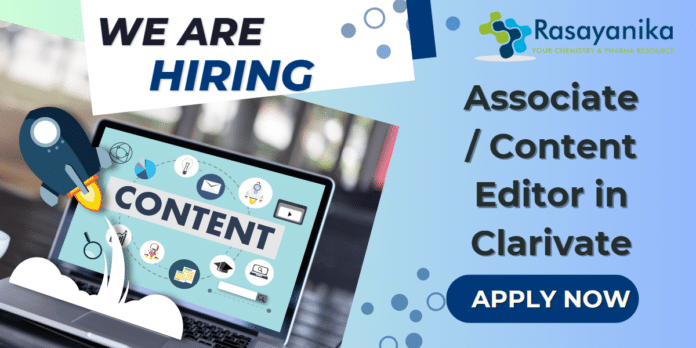 Associate/Content Editor in Clarivate