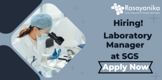 Laboratory Manager for BE/B.Tech at SGS