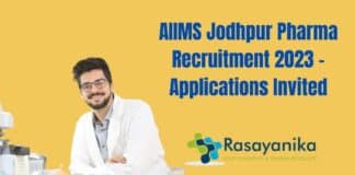 AIIMS Jodhpur Pharma Recruitment 2023 - Applications Invited