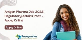 Amgen Pharma Job 2023 - Regulatory Affairs Post - Apply Online
