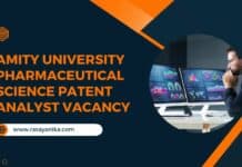 Amity University Pharmaceutical Science Patent Analyst Vacancy