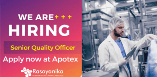 Bpharm job as Quality officer