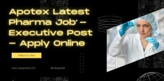 Apotex Latest Pharma Job - Executive Post - Apply Online