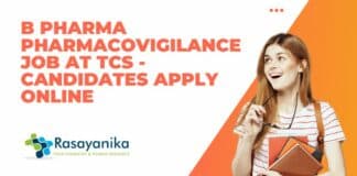 B Pharma Pharmacovigilance Job At TCS - Candidates Apply Online