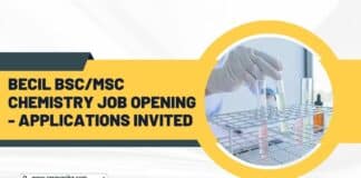 BECIL BSc/MSc Chemistry Job Opening - Applications Invited