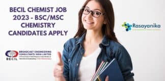 BECIL Chemist Job 2023 - BSc/MSc Chemistry Candidates Apply