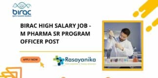 BIRAC High Salary Job - M Pharma Sr Program Officer Post
