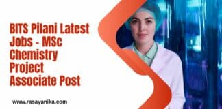 BITS Pilani Latest Jobs - MSc Chemistry Project Associate Post