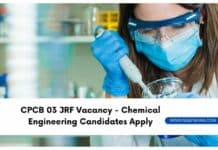 CPCB 03 JRF Vacancy - Chemical Engineering Candidates Apply