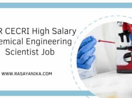 CSIR CECRI High Salary Chemical Engineering Scientist Job