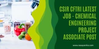 CSIR CFTRI Latest Job - Chemical Engineering Project Associate Post