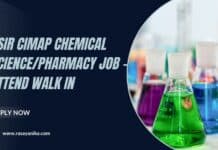 CSIR CIMAP Chemical Science/Pharmacy Job - Attend Walk in