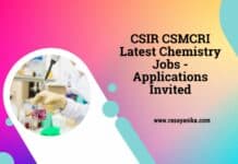 CSIR CSMCRI Latest Chemistry Jobs - Applications Invited