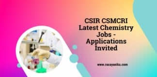 CSIR CSMCRI Latest Chemistry Jobs - Applications Invited