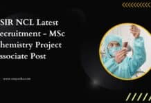 CSIR NCL Latest Recruitment - MSc Chemistry Project Associate Post