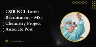 CSIR NCL Latest Recruitment - MSc Chemistry Project Associate Post