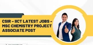 CSIR – IICT Latest Jobs - MSc Chemistry Project Associate Post
