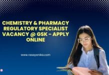 Chemistry & Pharmacy Regulatory Specialist Vacancy @ GSK - Apply Online