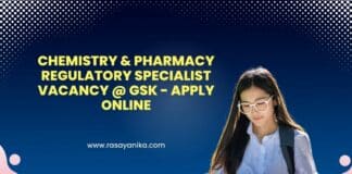 Chemistry & Pharmacy Regulatory Specialist Vacancy @ GSK - Apply Online