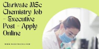 Clarivate MSc Chemistry Job - Executive Post - Apply Online