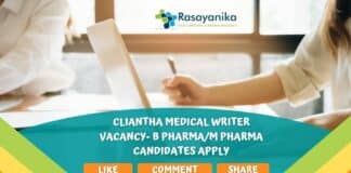 Cliantha Medical Writer Vacancy- B Pharma/m Pharma Candidates Apply