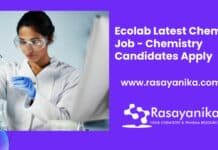 Ecolab Latest Chemist Job - Chemistry Candidates Apply